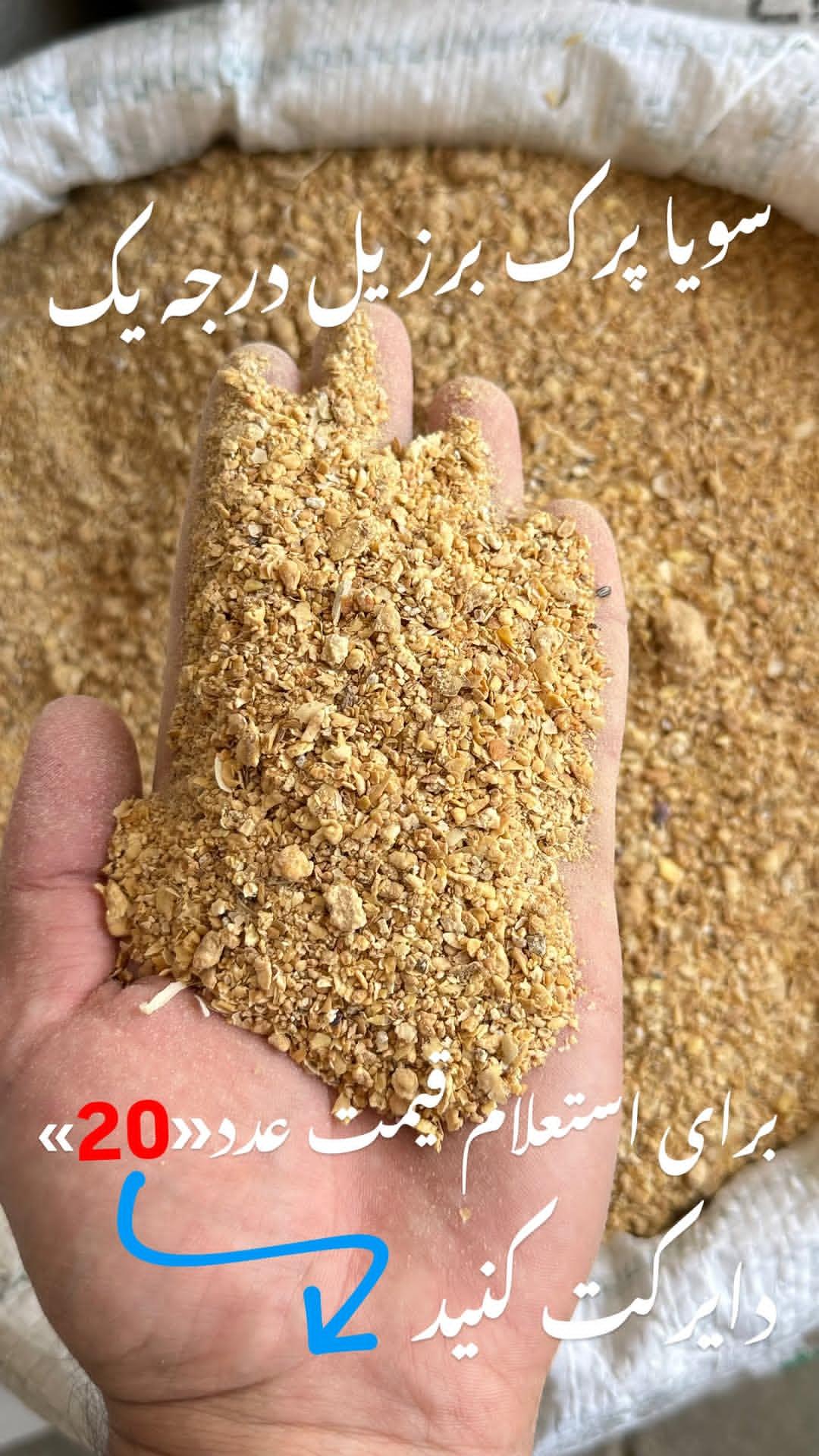 سویا برزیل پرک شده درجه یک سویا دامی در کیسه های ۴۰‌کیلوی